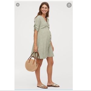 NWT H&M MAMA CRÊPED MINT GREEN MATERNITY DRESS L
